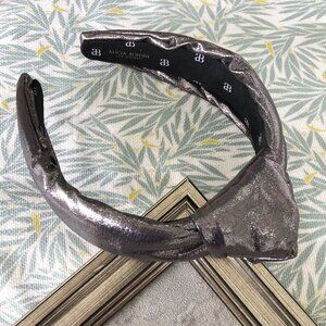 Alicia Bonnie The Precious Metals Bronze Metallic Faux Leather Knotted Headband